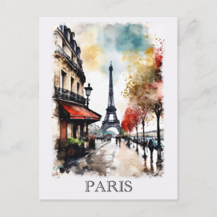 Eiffelturm Paris Frankreich Aquarell Postkarte