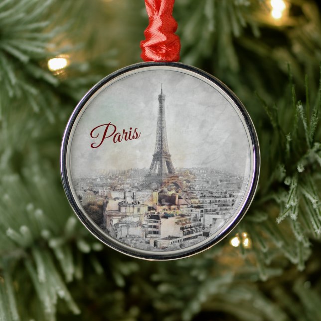 Eiffelturm. Paris, Frankreich Ornament Aus Metall (Baum)