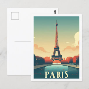 Eiffelturm Paris Frankreich Vintage Berühmter Reis Postkarte