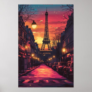 Eiffelturm Paris Frankreich Vintage-Illustration R Poster