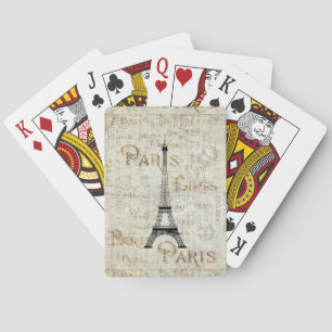 Eiffelturm Paris Frankreich Vintage-Postkartendesi Spielkarten