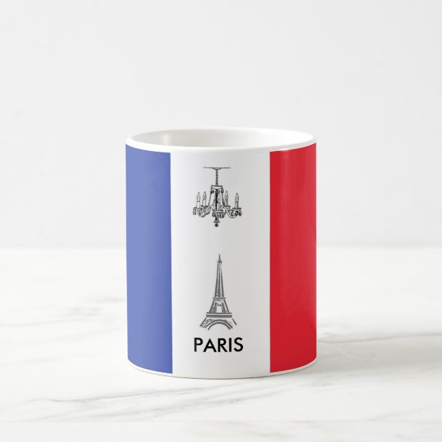 Eiffelturm Paris, Französische Fahne Tasse (Mittel)