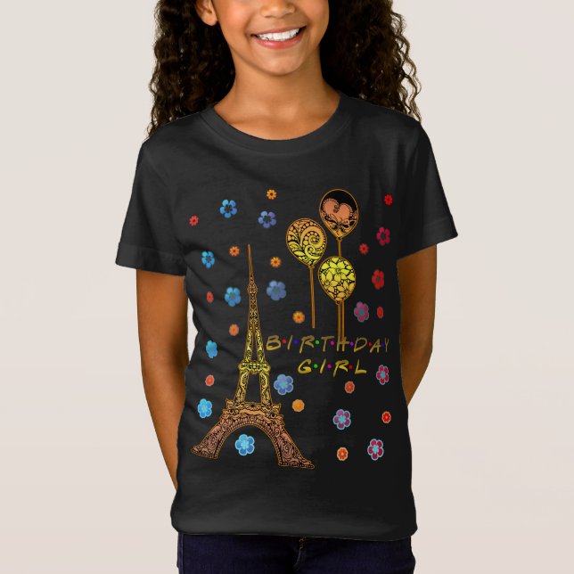 Eiffelturm Paris Geburtstag Girl - Geschenke Souve T-Shirt (Vorderseite)