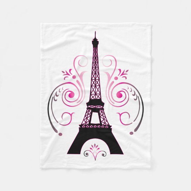 Eiffelturm Paris Gradient Swirl Design Fleecedecke (Vorderseite)