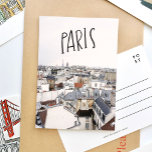 Eiffelturm Paris Handschrift Postkarte<br><div class="desc">Schöne,  handgeschriebene Pariser Postkarte mit einem Skyline-Blick auf Paris,  Frankreich.</div>