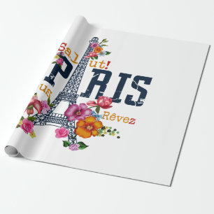 Eiffelturm Paris Hemd Salut Blühendes Paris Fra Geschenkpapier
