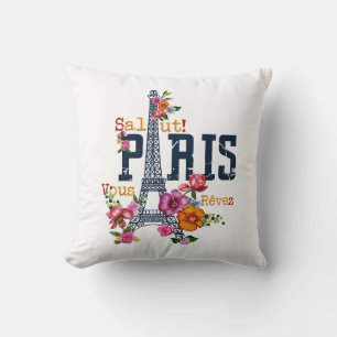 Eiffelturm Paris Hemd Salut Blühendes Paris Fra Kissen