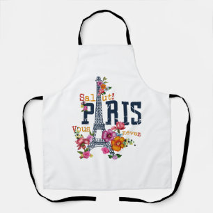 Eiffelturm Paris Hemd Salut Blühendes Paris Fra Schürze