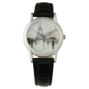 Eiffelturm Paris im Regen Armbanduhr