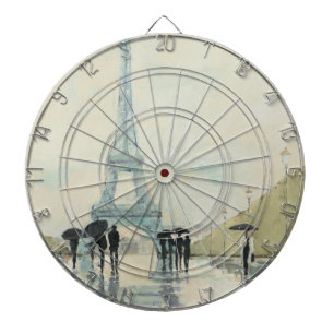 Eiffelturm   Paris im Regen Dartscheibe