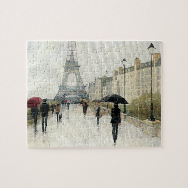 Eiffelturm | Paris im Regen Puzzle (Horizontal)