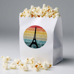 Eiffelturm Paris im Retro-Sonnenuntergangs-Kreis V Runder Aufkleber