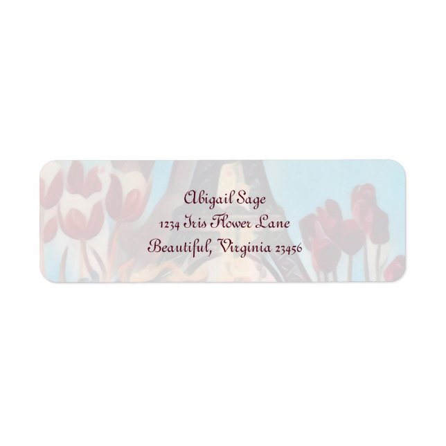 Eiffelturm, Paris Iris, Tulips Blume Adresse (Vorne)