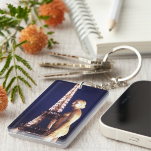 Eiffelturm Paris Lady Schlüsselanhänger