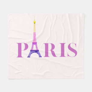 Eiffelturm-Paris-Lebendig und Bunt- Fleecedecke