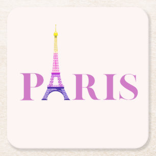 Eiffelturm-Paris-Lebendig und Bunt- Rechteckiger Pappuntersetzer