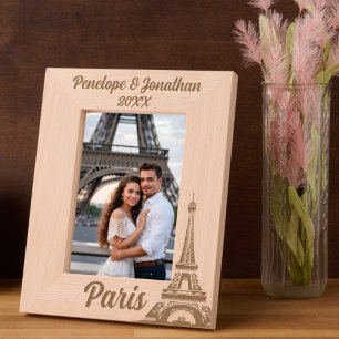 Eiffelturm Paris mit Individuelle Name & Datum Geätzte Rahmen
