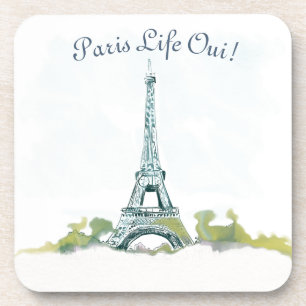 Eiffelturm Paris Pen und Aquarellskizze Getränkeuntersetzer