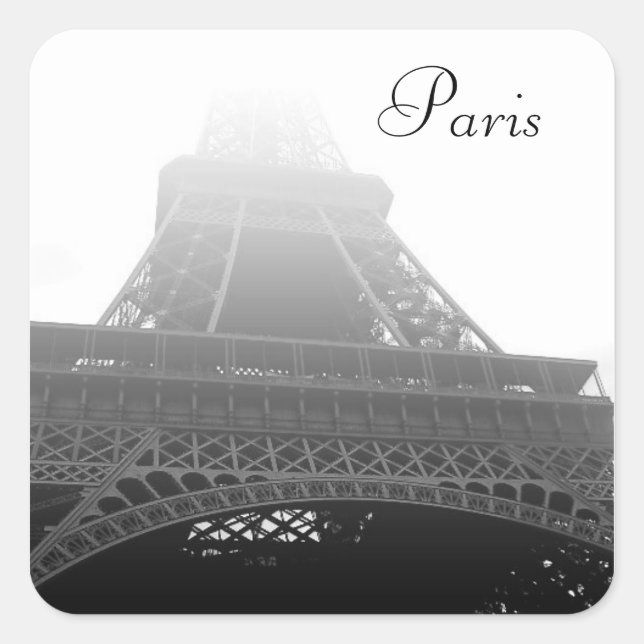 Eiffelturm, Paris Quadratischer Aufkleber (Vorderseite)