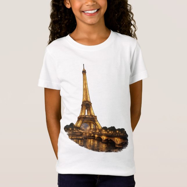 Eiffelturm – Paris Reise Design T-Shirt (Vorderseite)