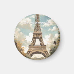 Eiffelturm Paris Reise Vintage Retro Art Name Magnet