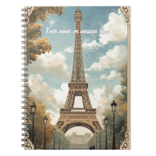 Eiffelturm Paris Reise Vintage Retro Art Name Notizblock