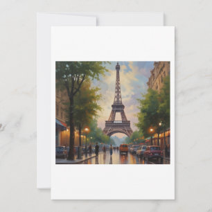 Eiffelturm Paris Reise Vintage Retro Kunst Feiertagskarte