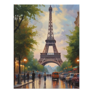 Eiffelturm Paris Reise Vintage Retro Kunst Fotodruck