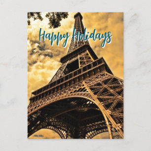 Eiffelturm Paris Reise Vintage Retro Kunst Postkarte