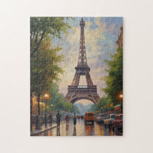 Eiffelturm Paris Reise Vintage Retro Kunst Puzzle