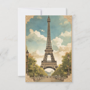 Eiffelturm Paris Reise Vintage-Stil Retro-Kunst Karte