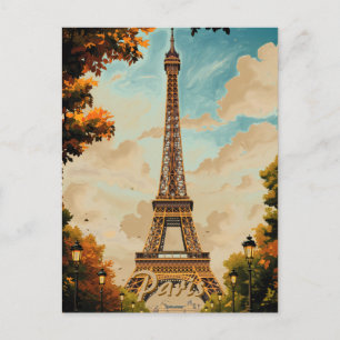 Eiffelturm Paris Reise Vintage-Stil Retro-Kunst Postkarte