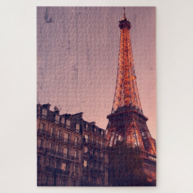 Eiffelturm - Paris Retro Style - 20x30 - 1014 Stk. Puzzle (Vertikal)