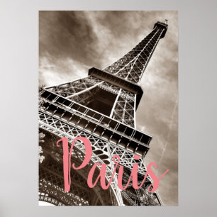 Eiffelturm Paris Sepia Vintage Poster