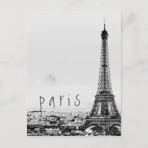 Eiffelturm Paris Stadt Grau Vintage Aussicht Postkarte