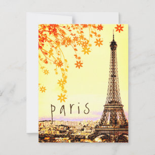 Eiffelturm Paris Stadt Rustikal Vintage Ansicht Po Postkarte