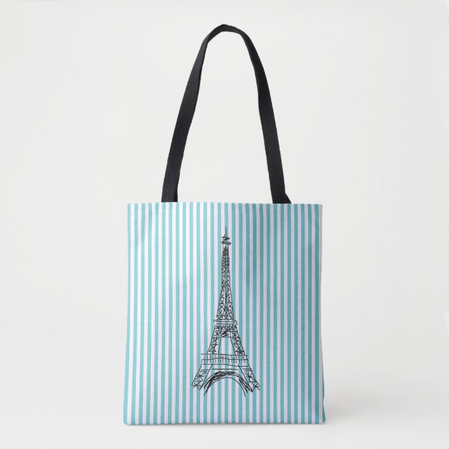 Eiffelturm Paris Strip Tote Bag (Vorderseite)