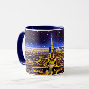 Eiffelturm Paris unter einem Sternenhimmel Tasse