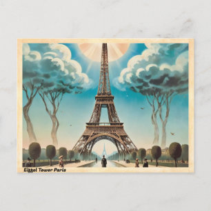 Eiffelturm Paris Vintage Reise Postkarte