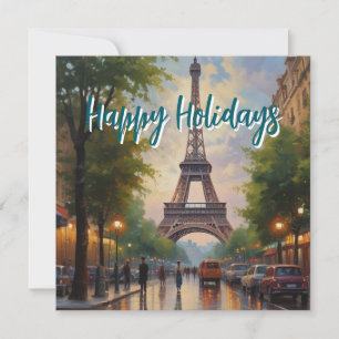 Eiffelturm Paris Vintage Retro Art Feiertagskarte