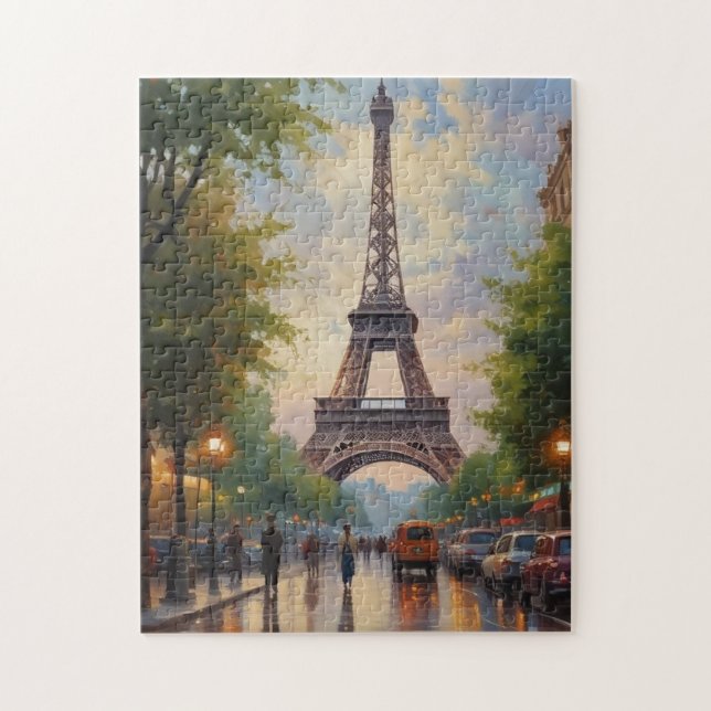 Eiffelturm Paris Vintage Retro Art Puzzle (Vertikal)