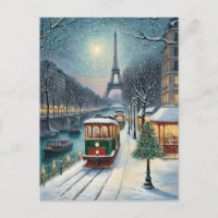 Eiffelturm Paris Winterschneeszene