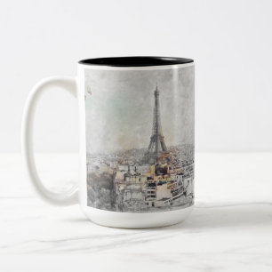 Eiffelturm Paris Zwei-Tone-Kaffee-Tasse - Frankrei Zweifarbige Tasse