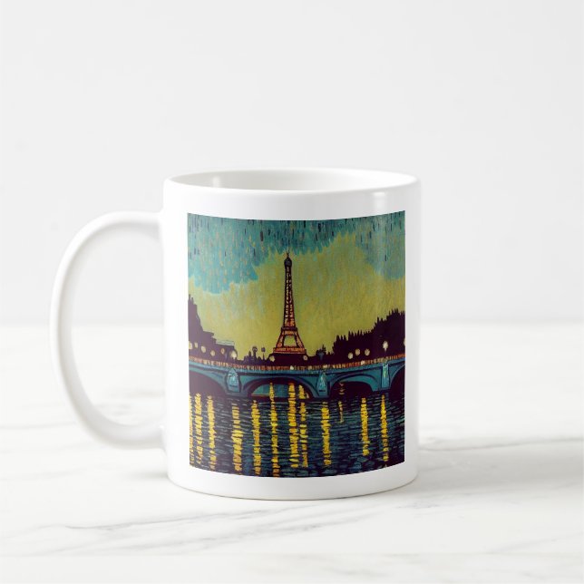Eiffelturm, Pariser Gemälde im Van-Gogh-Stil Kaffeetasse (Links)