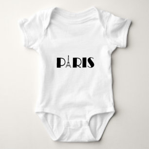Eiffelturm-Parisschwarzes u. -WEISS Baby Strampler