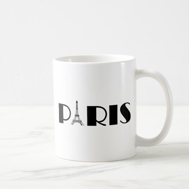 Eiffelturm-Parisschwarzes u. -WEISS Tasse (Rechts)
