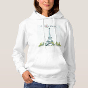 Eiffelturm-Pen und Tintenzeichnung   I heart Paris Hoodie