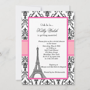 Eiffelturm Pink Paris Bridal Dusche Einladung