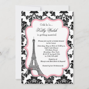 Eiffelturm Pink Paris Bridal Dusche Einladung