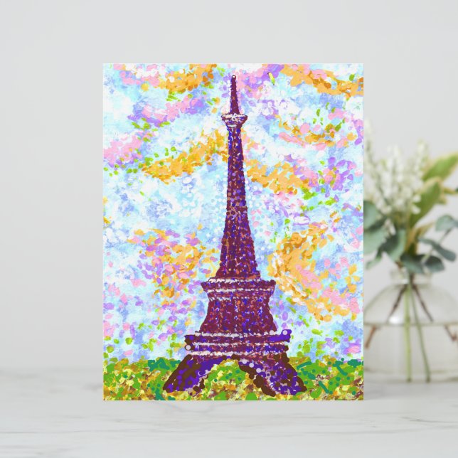 Eiffelturm Pointillismus Frühjahrslandschaft (Stehend Vorderseite)